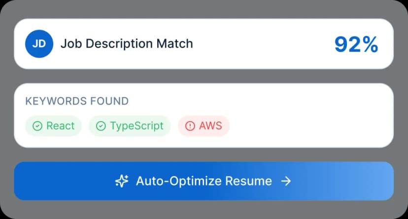JD Match Score & Resume Optimizer
